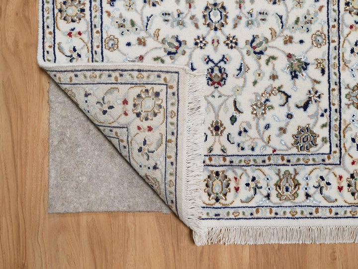 2'8" x 10'4" New Hand Knotted Ivory Wool & Silk Runner Oriental Rug - MOA10292521