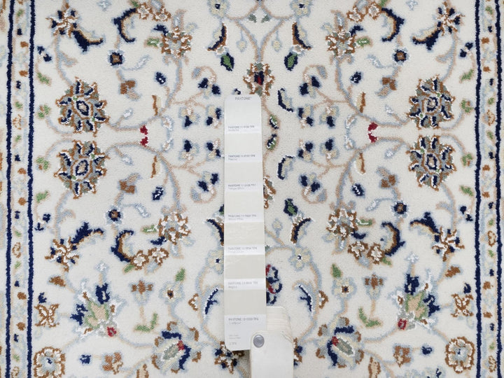 2'8" x 10'4" New Hand Knotted Ivory Wool & Silk Runner Oriental Rug - MOA10292521