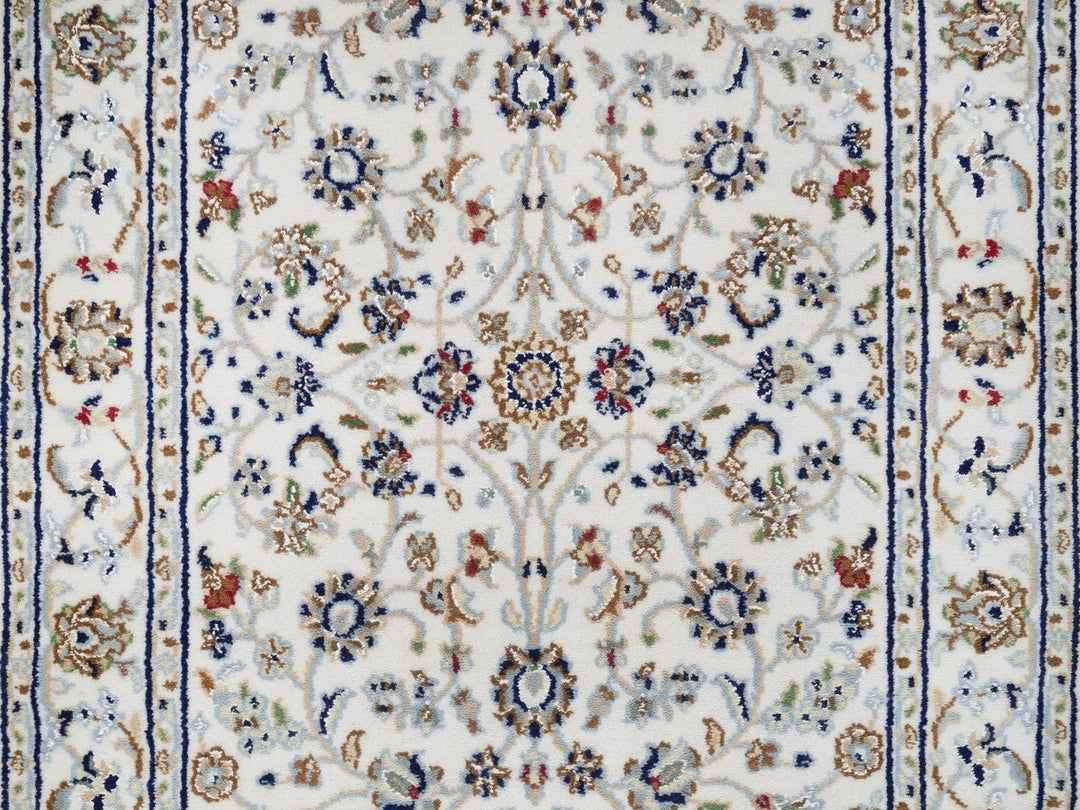 2'8" x 10'4" New Hand Knotted Ivory Wool & Silk Runner Oriental Rug - MOA10292521