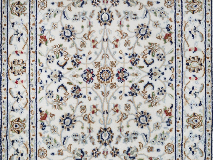2'8" x 10'4" New Hand Knotted Ivory Wool & Silk Runner Oriental Rug - MOA10292521