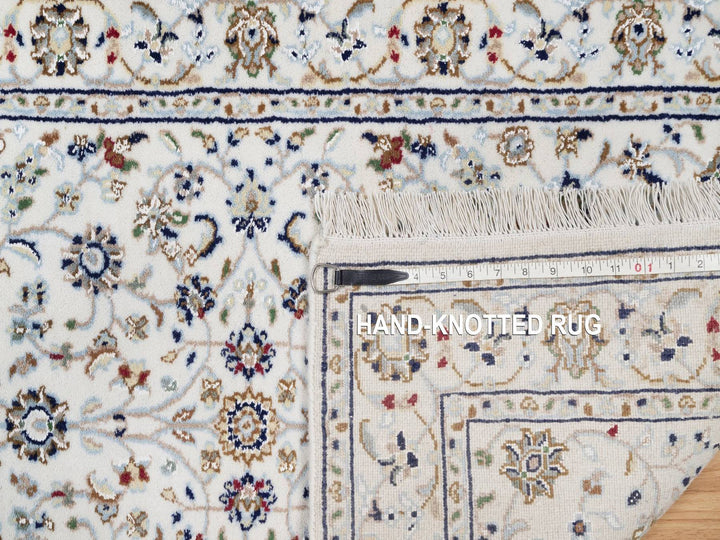 2'8" x 10'4" New Hand Knotted Ivory Wool & Silk Runner Oriental Rug - MOA10292521