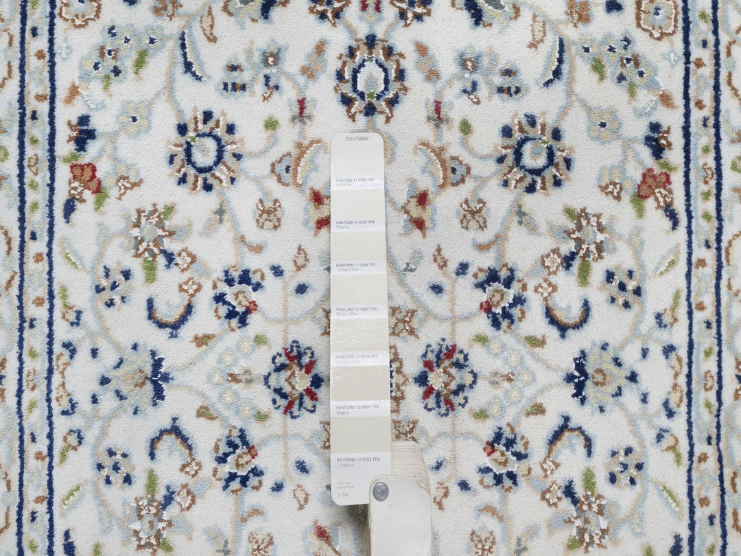 2'7" x 10'2" New Hand Knotted Ivory Wool & Silk Runner Oriental Rug - MOA10292522