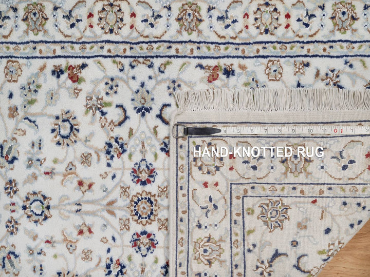 2'7" x 10'2" New Hand Knotted Ivory Wool & Silk Runner Oriental Rug - MOA10292522