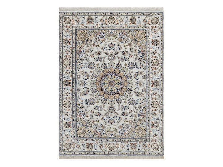 5'2" x 7'1" New Hand Knotted Ivory Wool & Silk Rectangle Oriental Rug - MOA10292523
