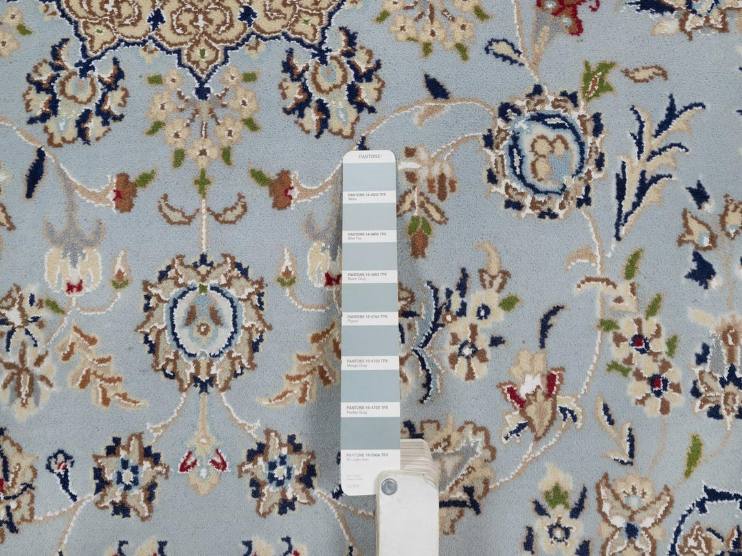 5'0" x 8'3" New Hand Knotted Blue Wool & Silk Rectangle Oriental Rug - MOA10292524