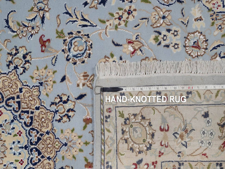 5'0" x 8'3" New Hand Knotted Blue Wool & Silk Rectangle Oriental Rug - MOA10292524
