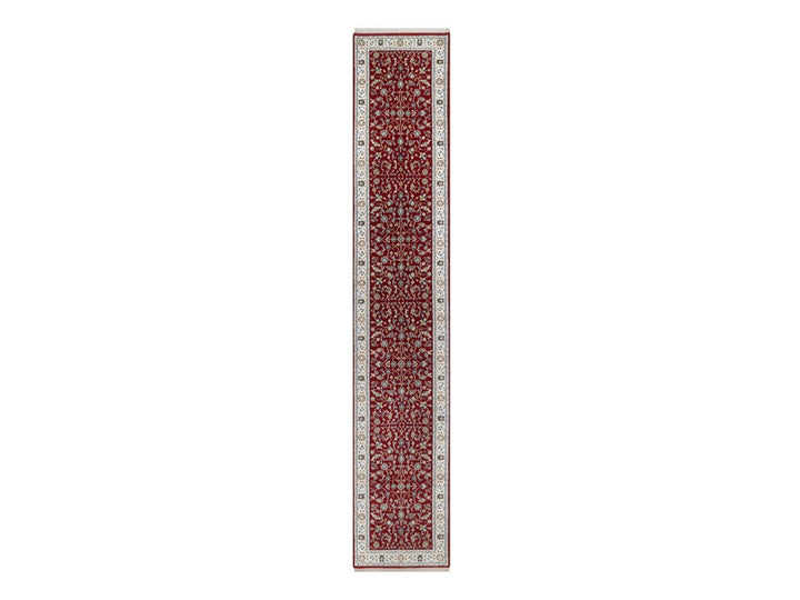 2'7" x 14'7" New Hand Knotted Red Wool & Silk Runner Oriental Rug - MOA10292526