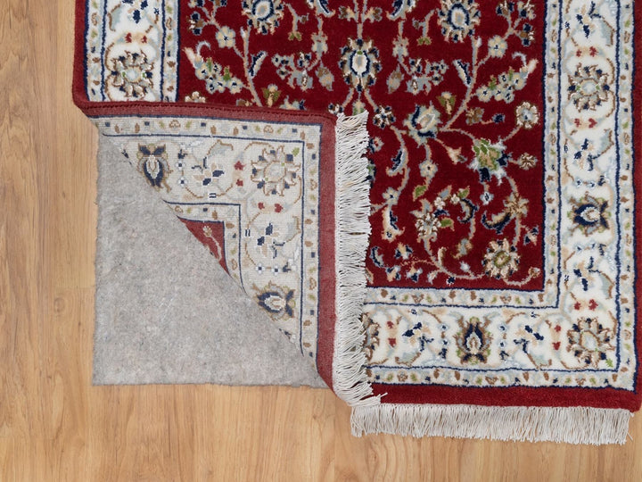 2'7" x 14'7" New Hand Knotted Red Wool & Silk Runner Oriental Rug - MOA10292526