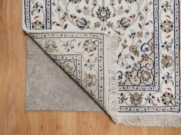 2'1" x 4'1" New Hand Knotted Ivory Wool & Silk Rectangle Oriental Rug - MOA10292527