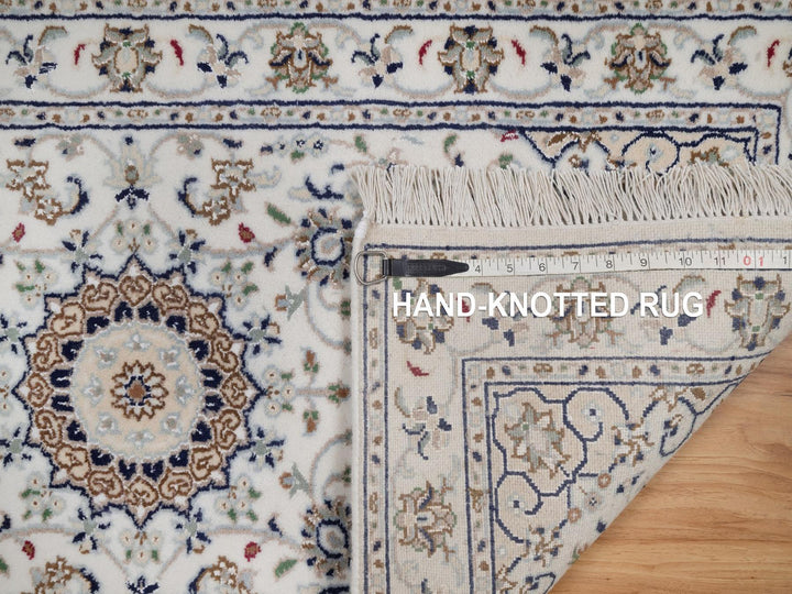 2'1" x 4'1" New Hand Knotted Ivory Wool & Silk Rectangle Oriental Rug - MOA10292527