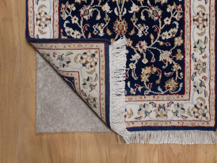 2'1" x 3'3" New Hand Knotted Blue Wool & Silk Rectangle Oriental Rug - MOA10292530