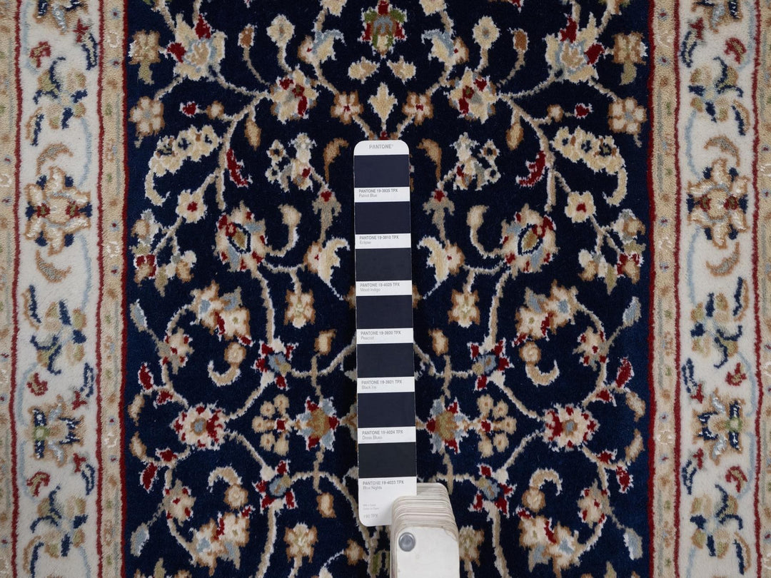 2'1" x 3'3" New Hand Knotted Blue Wool & Silk Rectangle Oriental Rug - MOA10292530