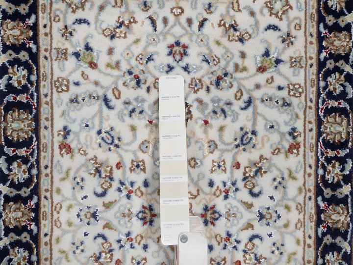 2'2" x 3'2" New Hand Knotted Ivory Wool & Silk Rectangle Oriental Rug - MOA10292532