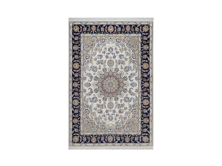 2'2" x 3'2" New Hand Knotted Ivory Wool & Silk Rectangle Oriental Rug - MOA10292533