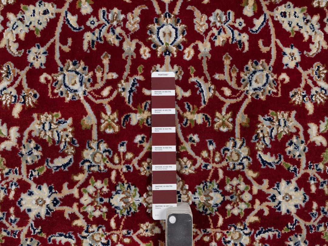 3'1" x 5'2" New Hand Knotted Red Wool & Silk Rectangle Oriental Rug - MOA10292537