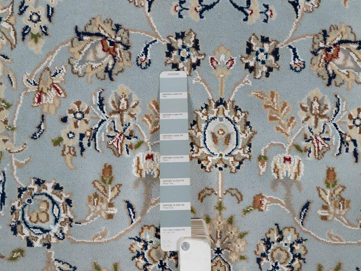 4'11" x 8'1" New Hand Knotted Blue Wool & Silk Rectangle Oriental Rug - MOA10292542