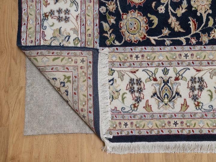 8'0" x 10'1" New Hand Knotted Blue Wool & Silk Rectangle Oriental Rug - MOA10292561