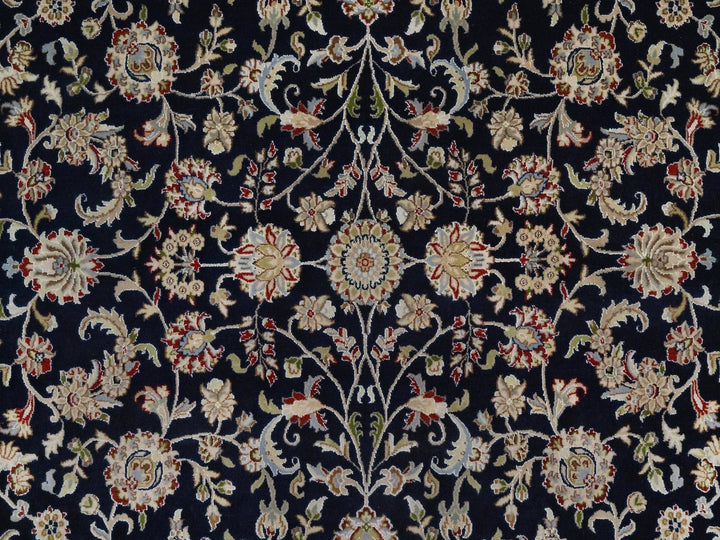 8'0" x 10'1" New Hand Knotted Blue Wool & Silk Rectangle Oriental Rug - MOA10292561