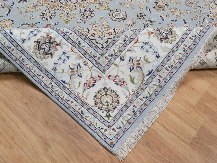 8'3" x 10'4" New Hand Knotted Blue Wool & Silk Rectangle Oriental Rug - MOA10292562