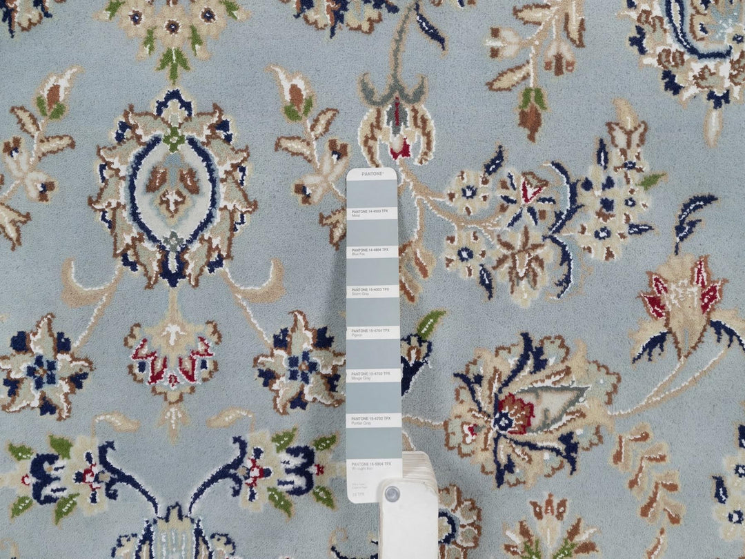 8'3" x 10'4" New Hand Knotted Blue Wool & Silk Rectangle Oriental Rug - MOA10292562