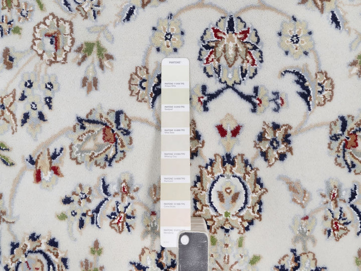 5'2" x 7'2" New Hand Knotted Ivory Wool & Silk Rectangle Oriental Rug - MOA10292570
