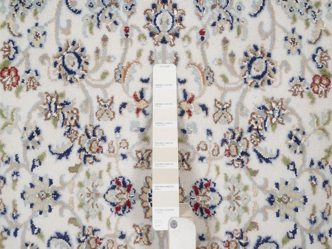3'2" x 5'4" New Hand Knotted Ivory Wool & Silk Rectangle Oriental Rug - MOA10292571