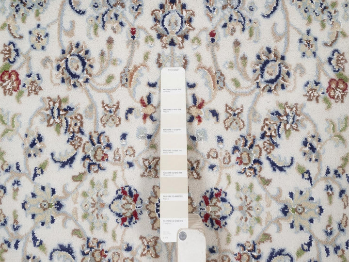 3'2" x 5'4" New Hand Knotted Ivory Wool & Silk Rectangle Oriental Rug - MOA10292571