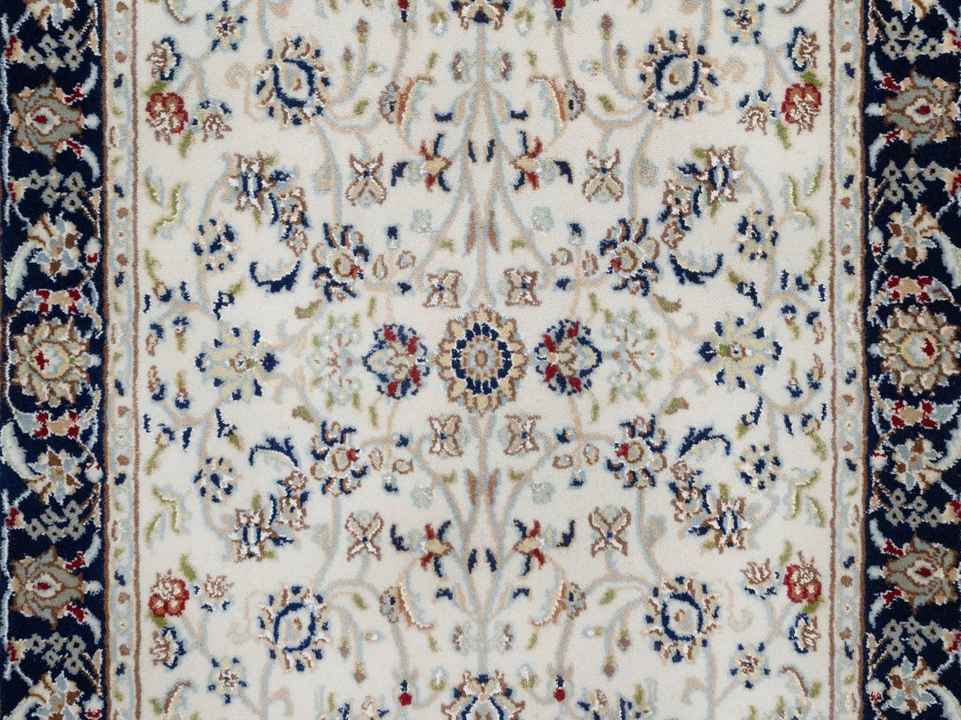 3'2" x 5'4" New Hand Knotted Ivory Wool & Silk Rectangle Oriental Rug - MOA10292571
