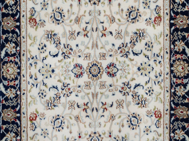 3'2" x 5'4" New Hand Knotted Ivory Wool & Silk Rectangle Oriental Rug - MOA10292571