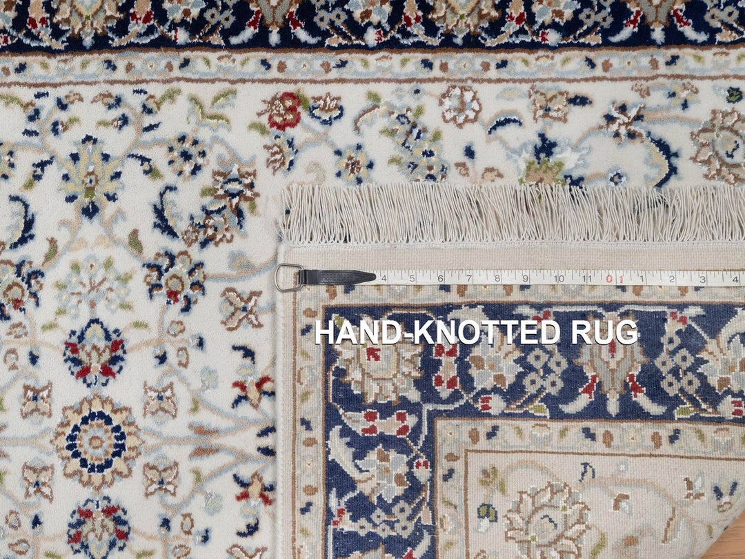 3'2" x 5'4" New Hand Knotted Ivory Wool & Silk Rectangle Oriental Rug - MOA10292571
