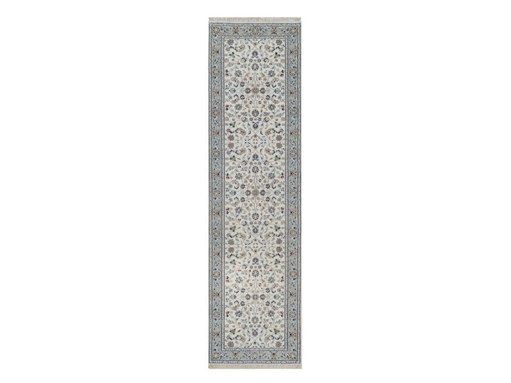 2'9" x 10'0" New Hand Knotted Ivory Wool & Silk Runner Oriental Rug - MOA10292574
