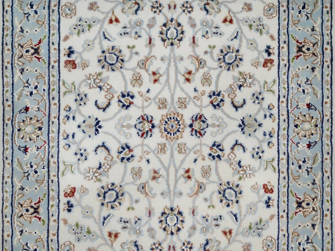 2'9" x 10'0" New Hand Knotted Ivory Wool & Silk Runner Oriental Rug - MOA10292574