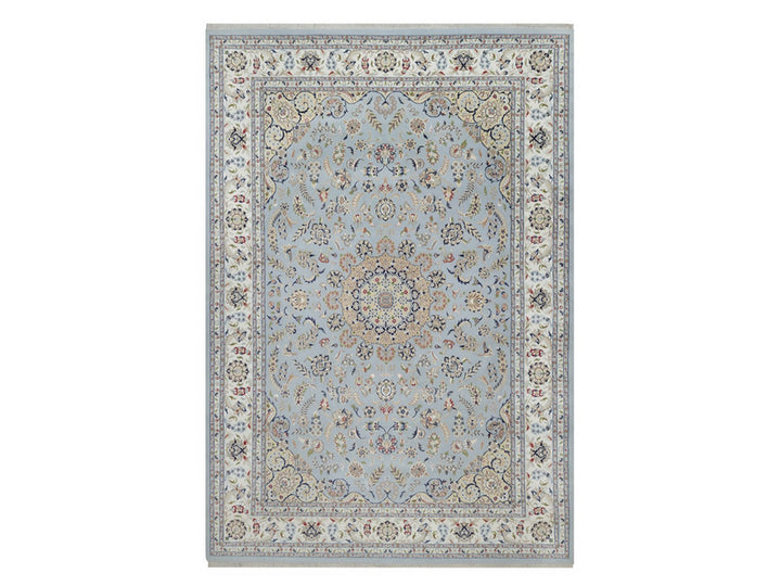 9'9" x 14'3" New Hand Knotted Blue Wool & Silk Rectangle Oriental Rug - MOA10292575
