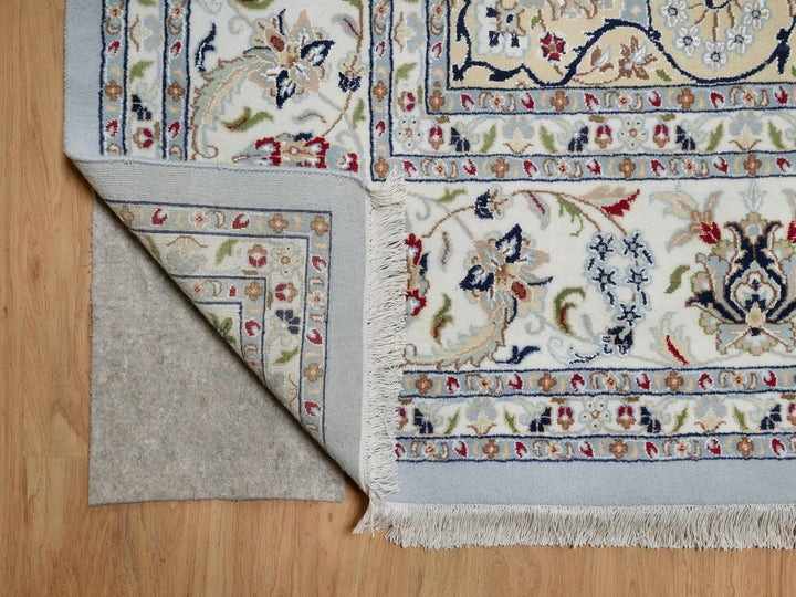 9'9" x 14'3" New Hand Knotted Blue Wool & Silk Rectangle Oriental Rug - MOA10292575