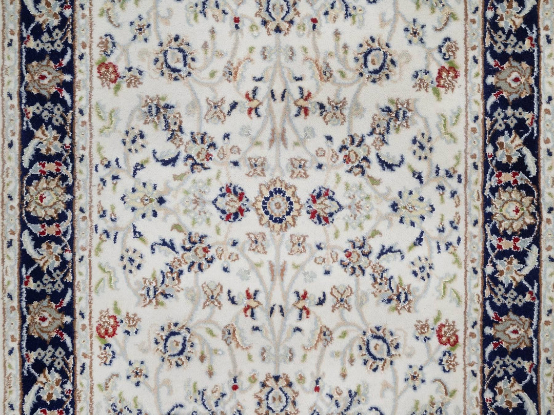 3'2" x 5'4" New Hand Knotted Ivory Wool & Silk Rectangle Oriental Rug - MOA10292576