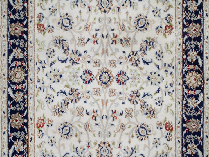 3'2" x 5'4" New Hand Knotted Ivory Wool & Silk Rectangle Oriental Rug - MOA10292576