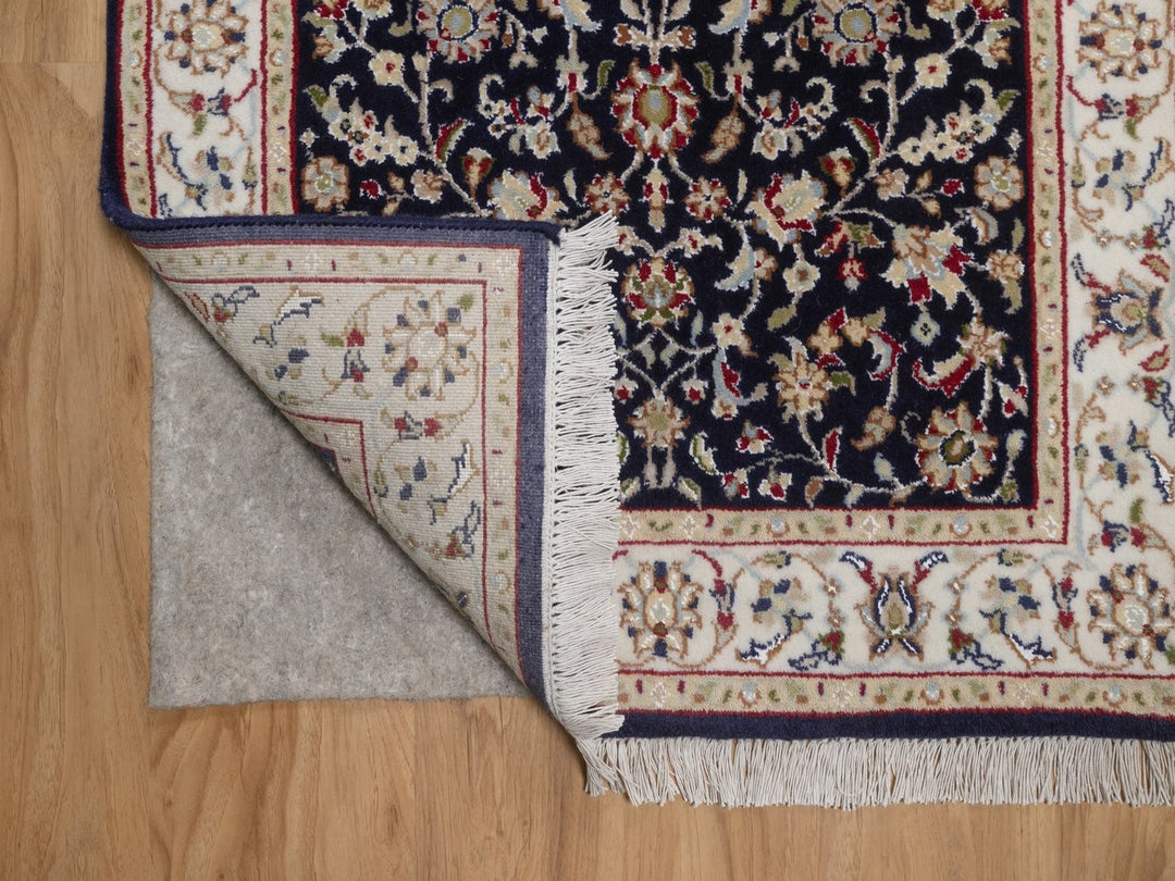 2'9" x 10'3" New Hand Knotted Blue Wool & Silk Runner Oriental Rug - MOA10292577