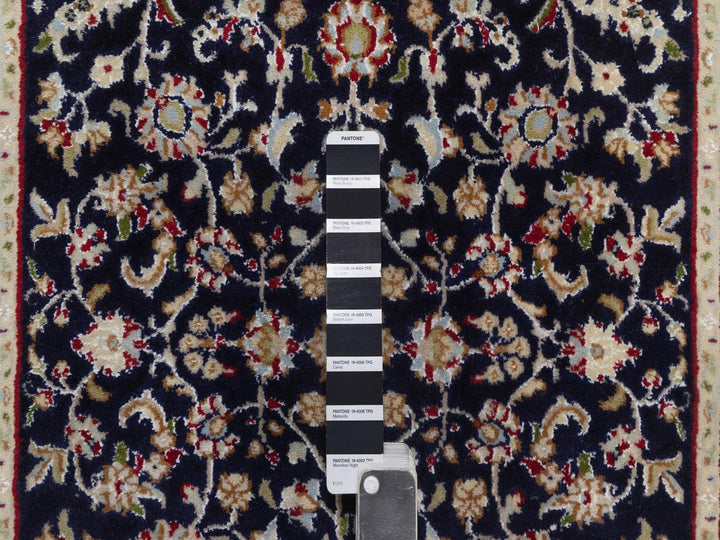 2'9" x 10'3" New Hand Knotted Blue Wool & Silk Runner Oriental Rug - MOA10292577