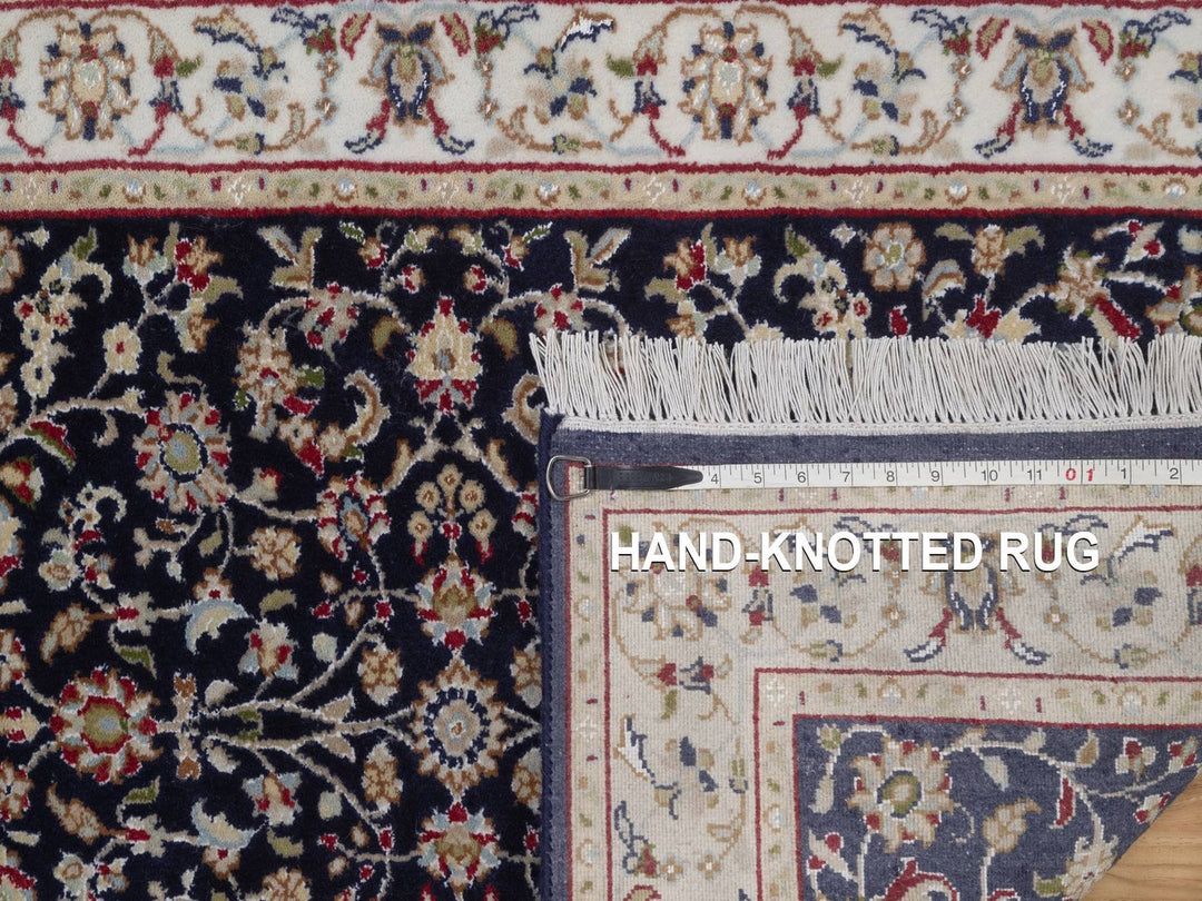 2'9" x 10'3" New Hand Knotted Blue Wool & Silk Runner Oriental Rug - MOA10292577