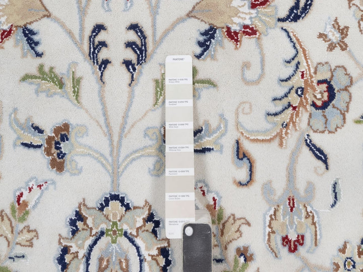 11'11" x 15'3" New Hand Knotted Ivory Wool & Silk Rectangle Oriental Rug - MOA10292582