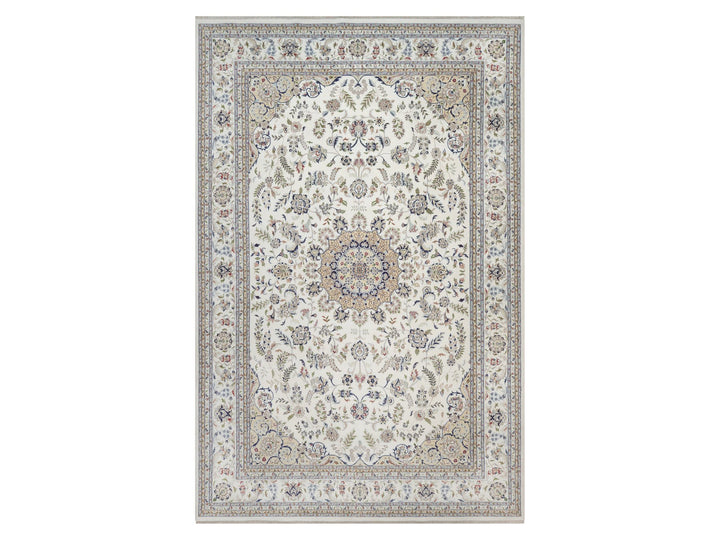 11'8" x 17'9" New Hand Knotted Ivory Wool & Silk Rectangle Oriental Rug - MOA10292583
