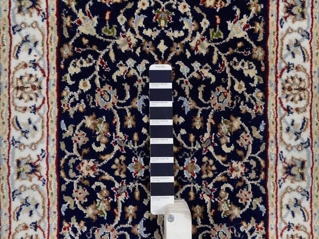 2'1" x 3'2" New Hand Knotted Blue Wool & Silk Rectangle Oriental Rug - MOA10292586