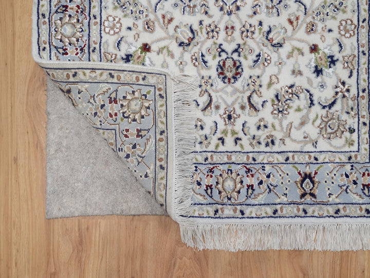 3'2" x 5'2" New Hand Knotted Ivory Wool & Silk Rectangle Oriental Rug - MOA10292587