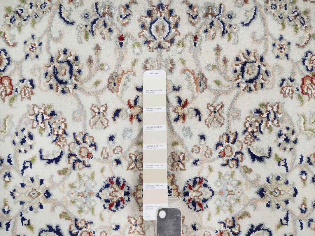 3'2" x 5'2" New Hand Knotted Ivory Wool & Silk Rectangle Oriental Rug - MOA10292587