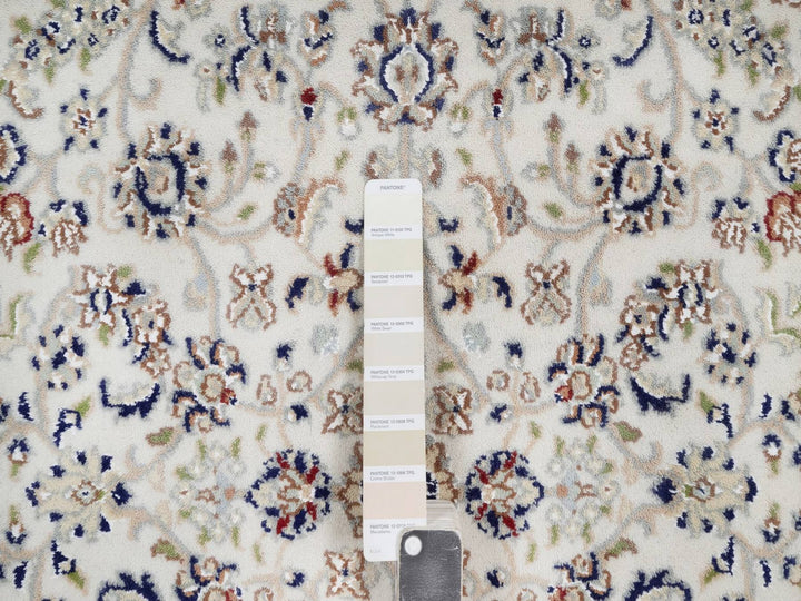 3'2" x 5'2" New Hand Knotted Ivory Wool & Silk Rectangle Oriental Rug - MOA10292587