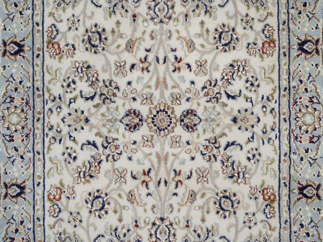 3'2" x 5'2" New Hand Knotted Ivory Wool & Silk Rectangle Oriental Rug - MOA10292587