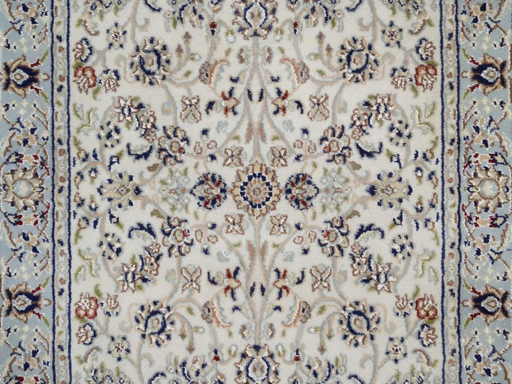 3'2" x 5'2" New Hand Knotted Ivory Wool & Silk Rectangle Oriental Rug - MOA10292587