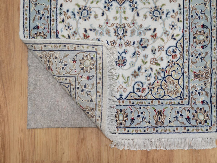 2'9" x 14'6" New Hand Knotted Ivory Wool & Silk Runner Oriental Rug - MOA10292588
