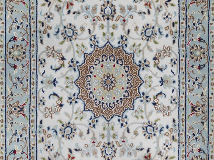 2'9" x 14'6" New Hand Knotted Ivory Wool & Silk Runner Oriental Rug - MOA10292588