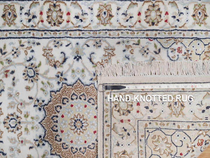 2'9" x 22'5" New Hand Knotted Ivory Wool & Silk Runner Oriental Rug - MOA10292589